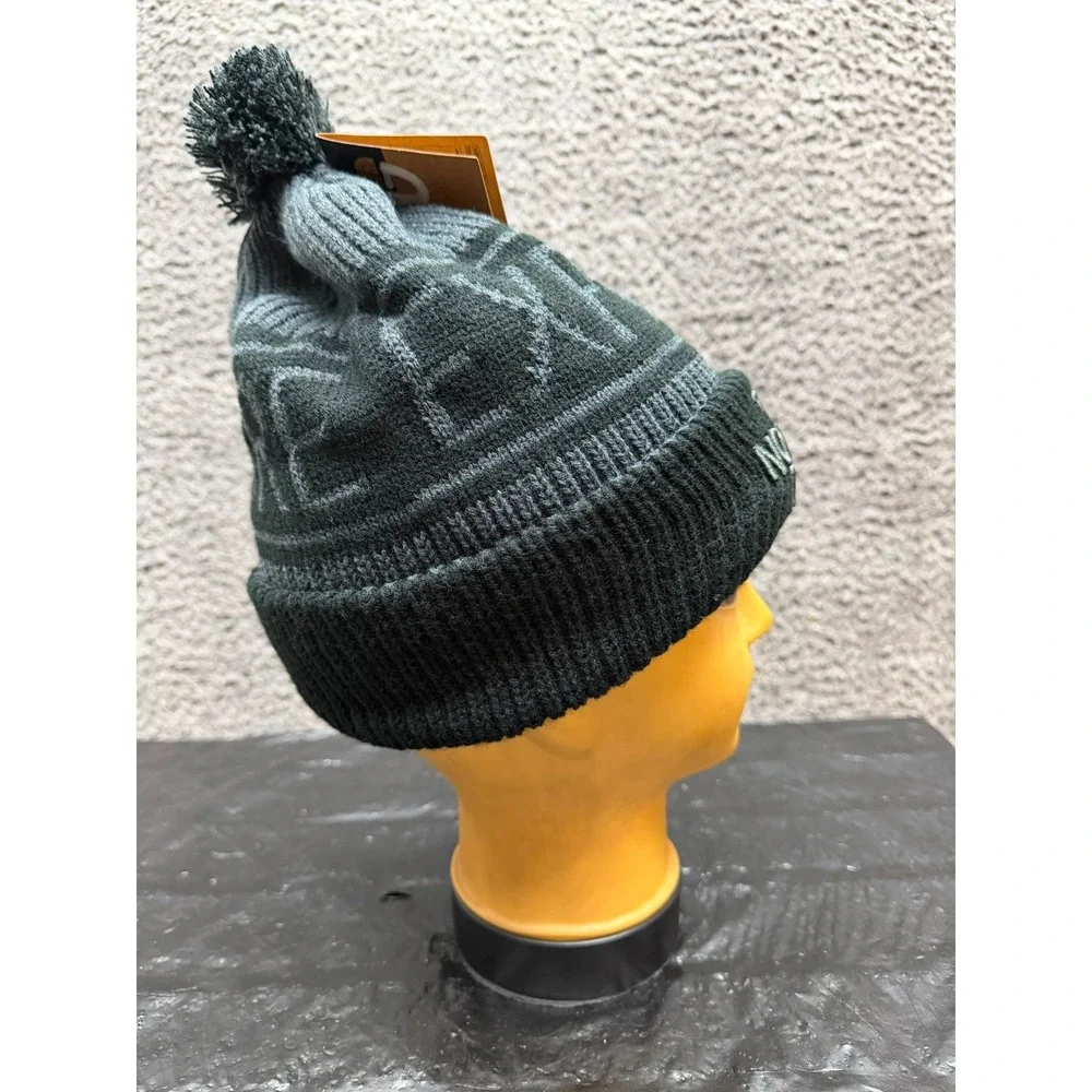 NWT The North Face Logo Embroidered Retro Pom Beanie Black Unisex One Size